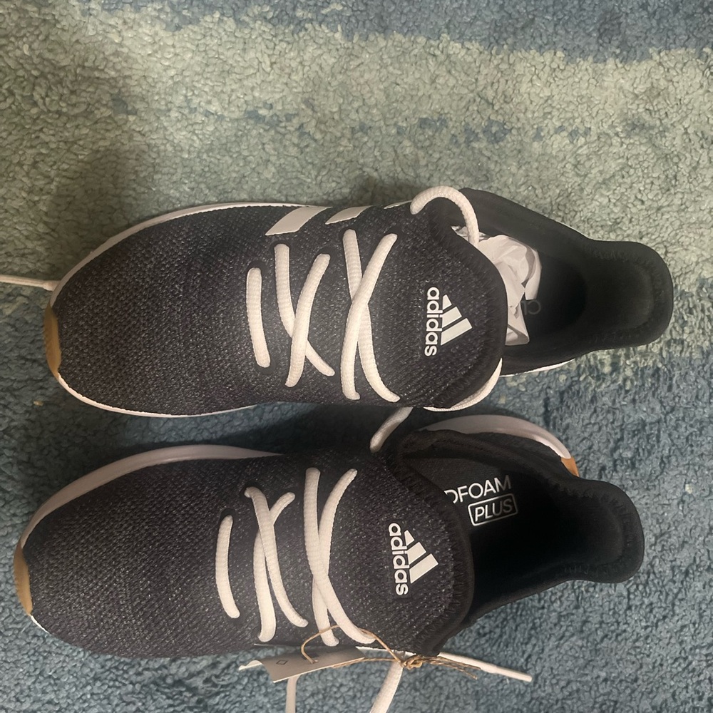adidas Women's Black and White Sneakers Foam Plus